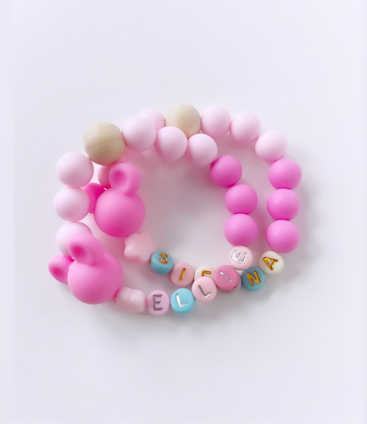 Pink Disney Gold Personalized Bracelet