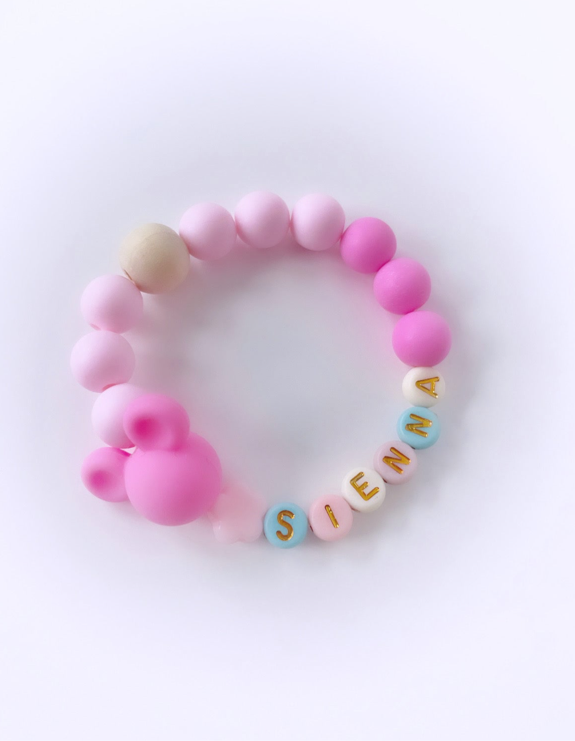 Pink Disney Gold Personalized Bracelet