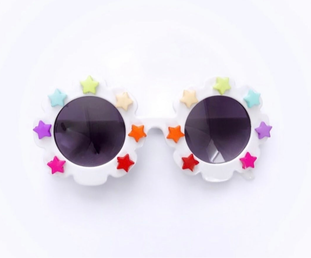 Rainbow Stars Sunglasses White